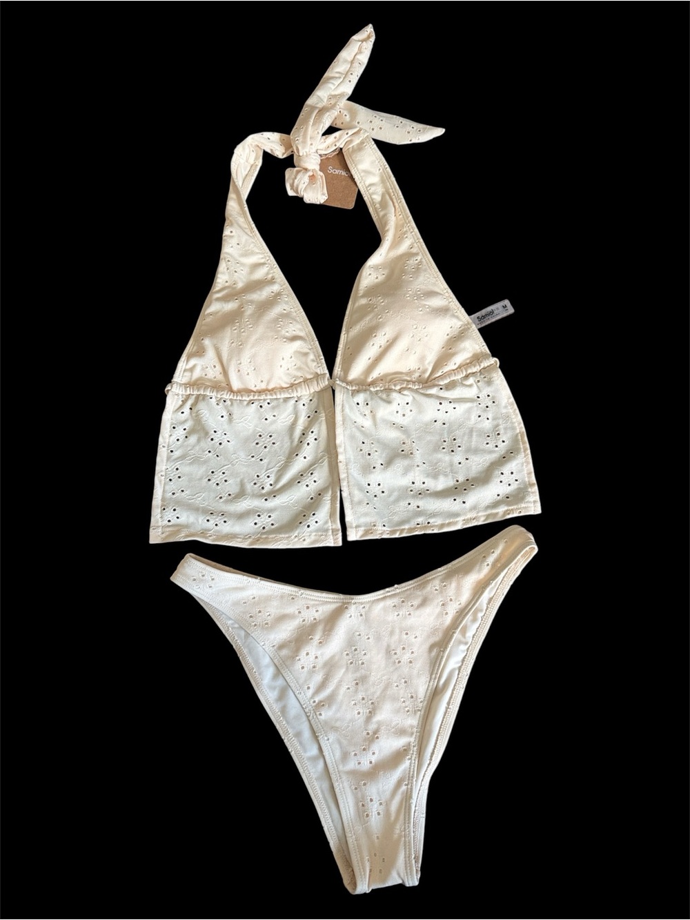 Samiol Eyelet Halter Bikini Set size M